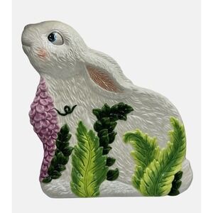 Christopher Radko Hand Painted Bunny Plate 9"  Easter Spring Appetizer